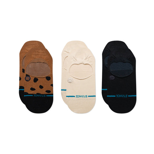 Stance Leopard No Show Sock 3 Pack Brown