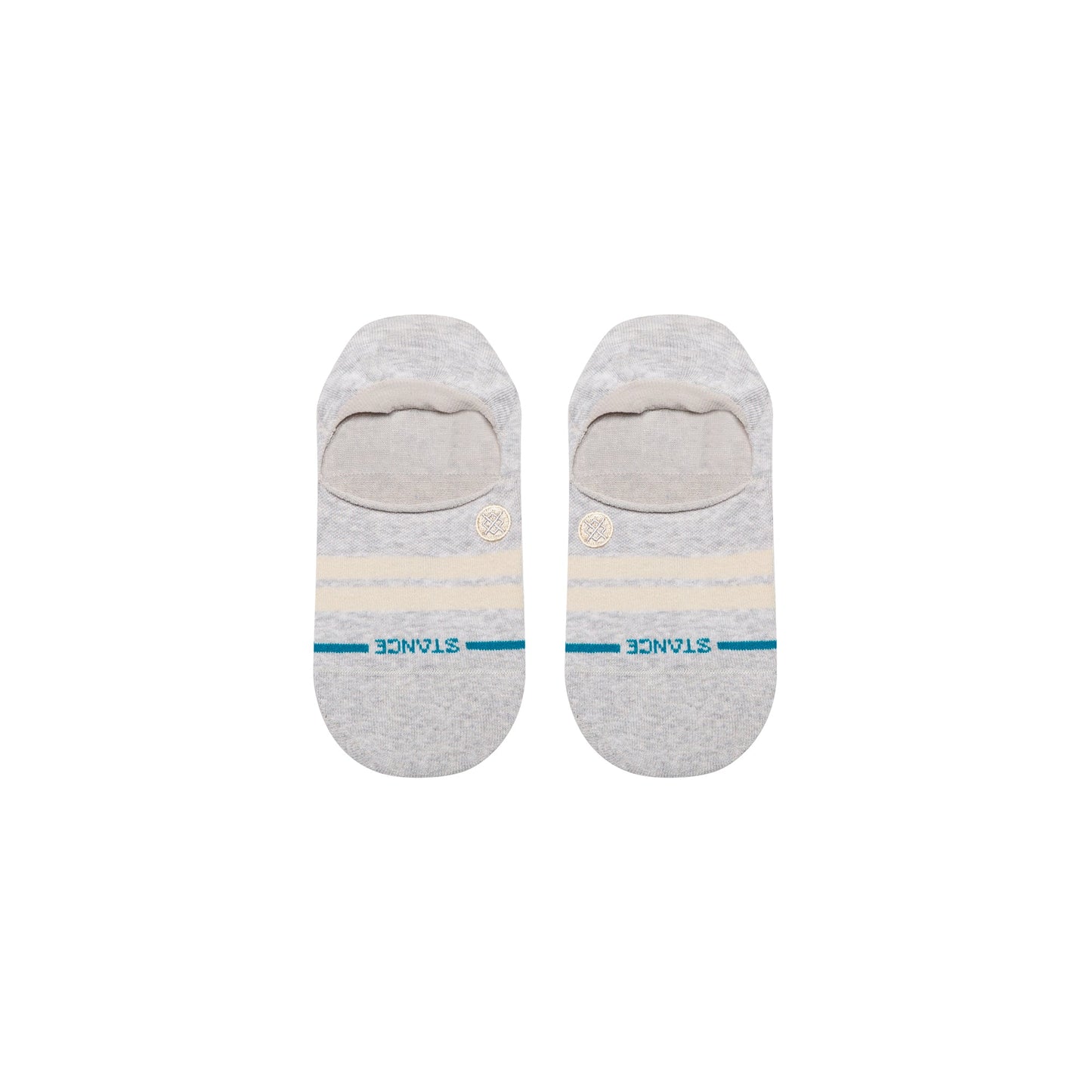 Racer Stripe No Show Sock Heather Grey
