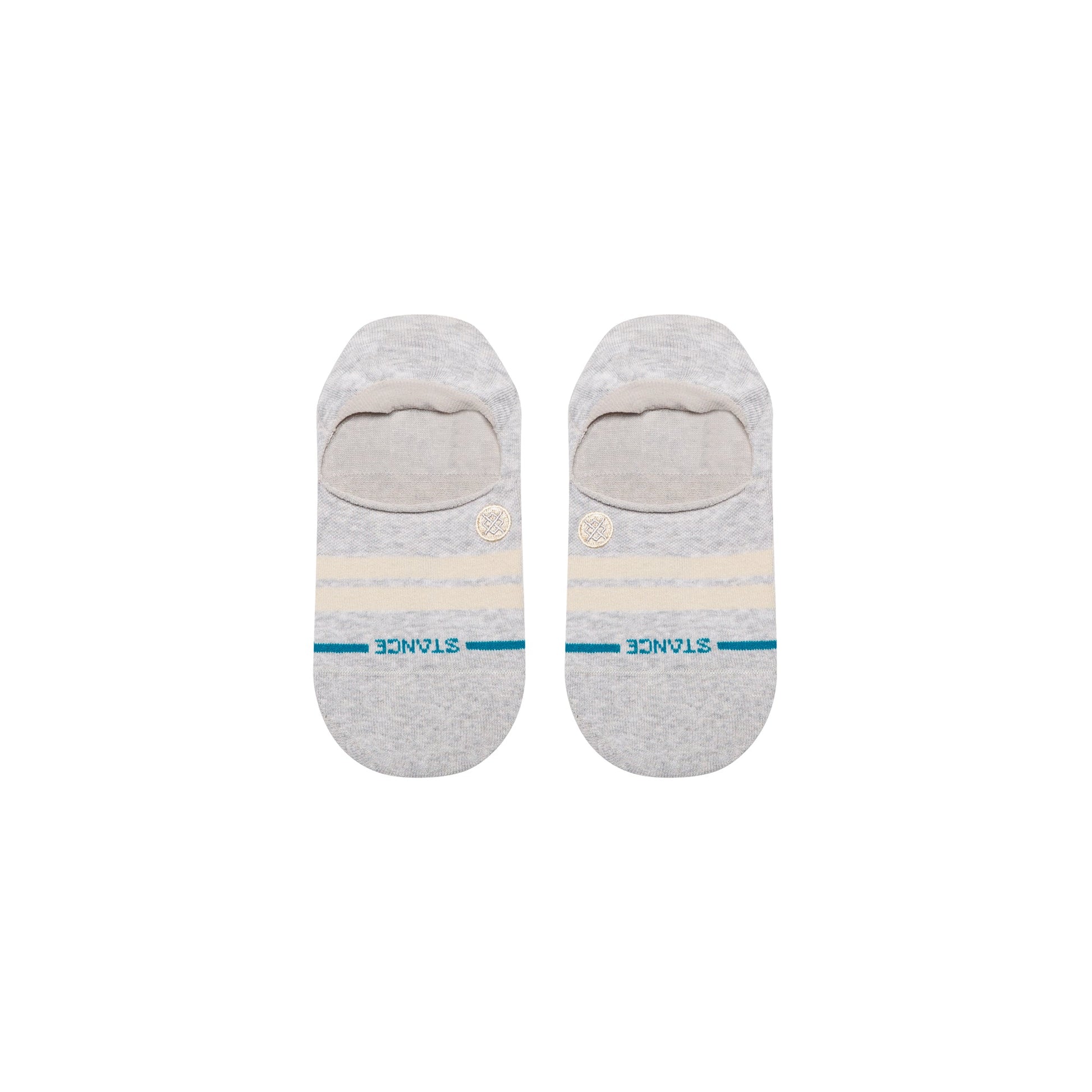 Racer Stripe No Show Sock Heather Grey