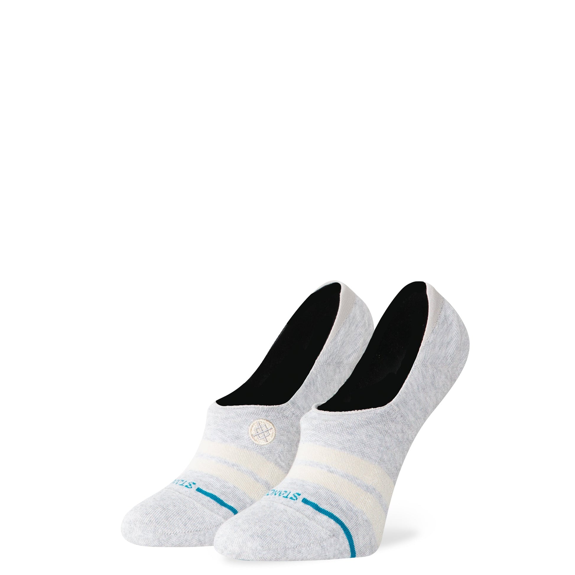 Racer Stripe No Show Sock Heather Grey