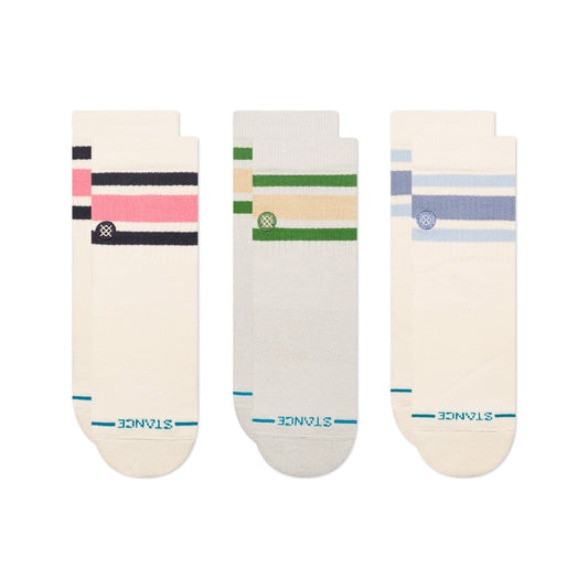 Womens Boyd Quarter Sock 3 Pack Ivory