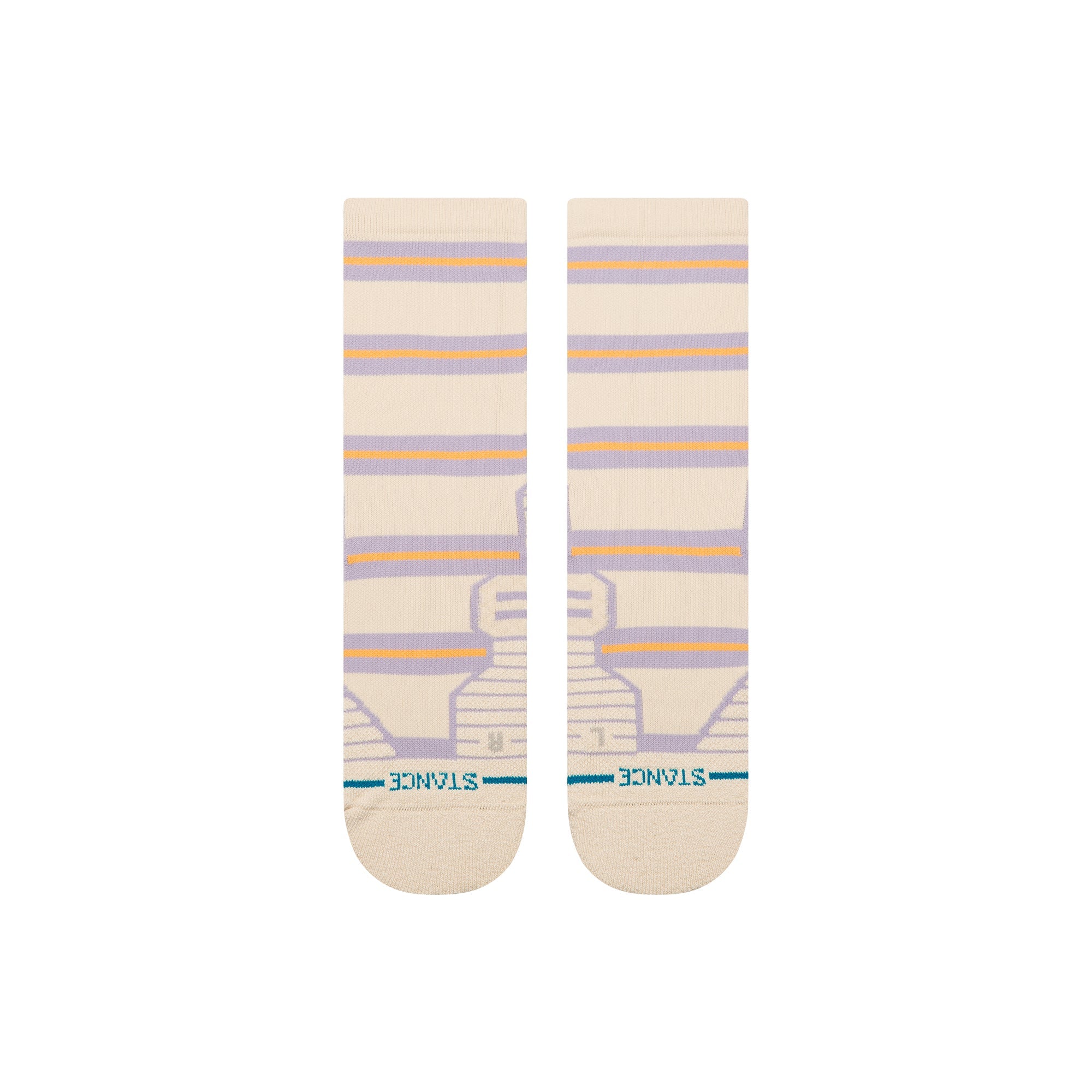 Stance Beam Stripe Mid Crew Sock Oatmeal