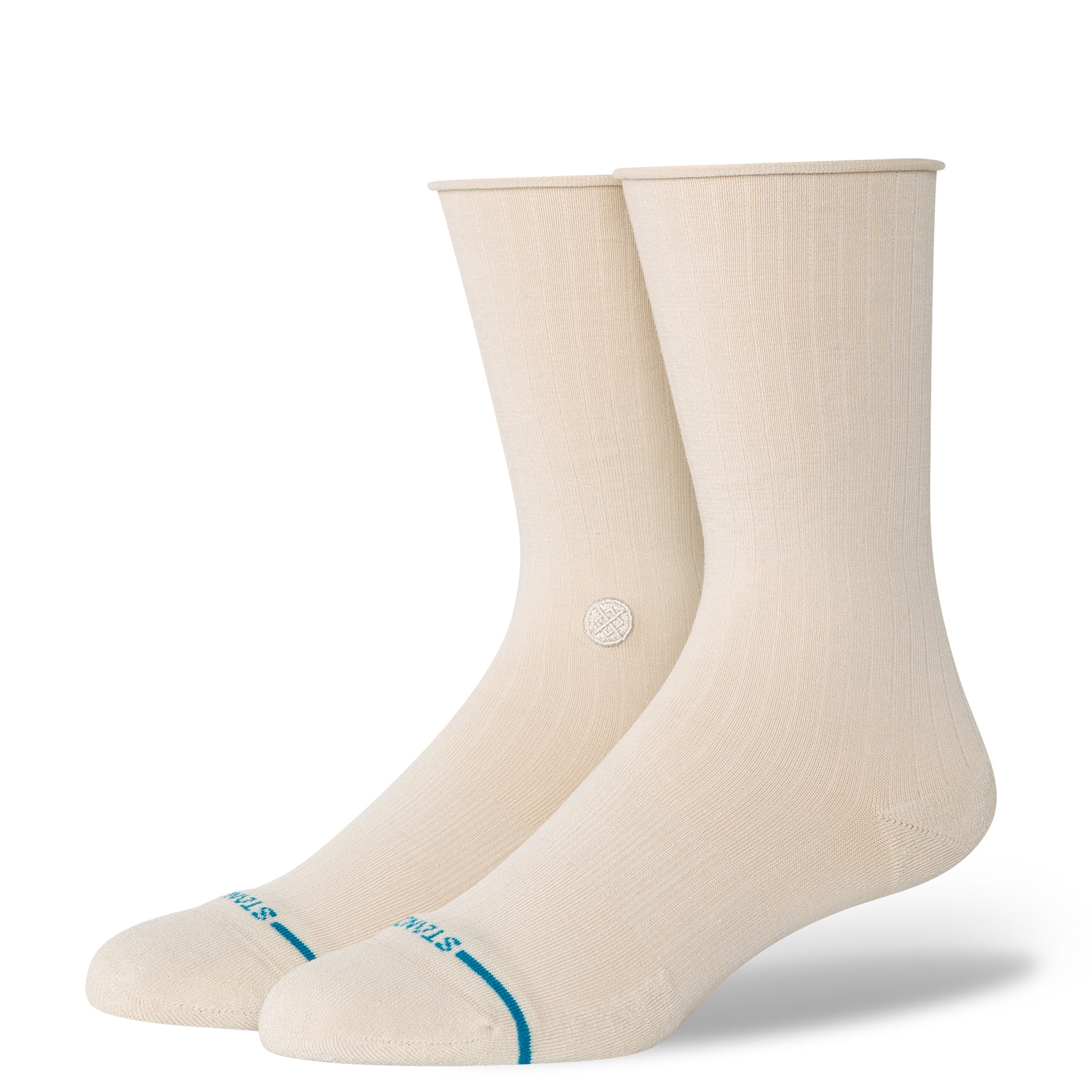Rolled Solid Crew Sock Oatmeal