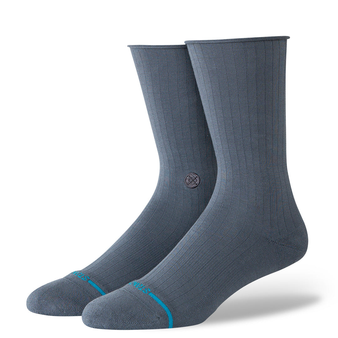 Stance Rolled Solid Crew Sock Turbulence