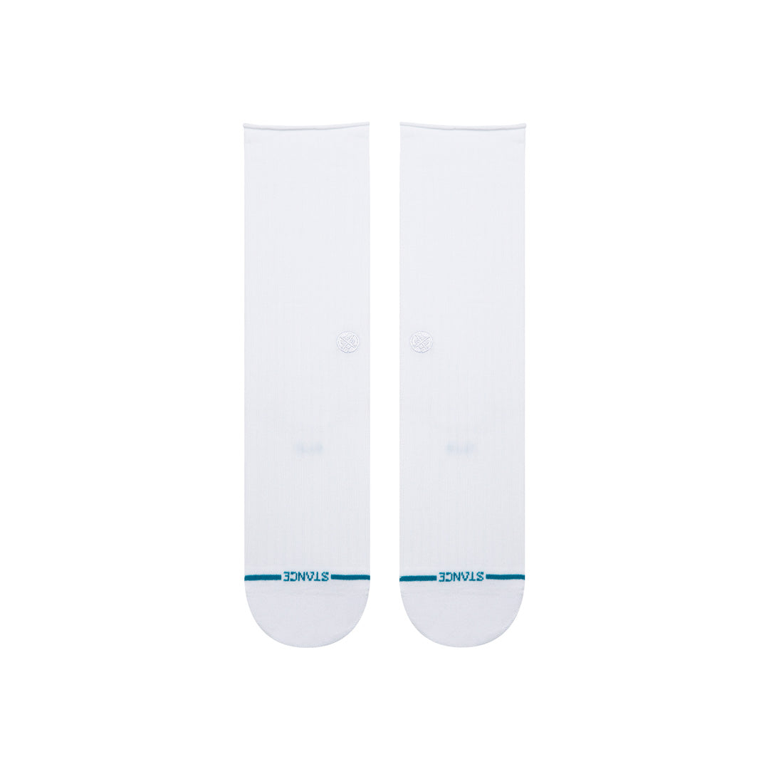 Stance Rolled Solid Crew Sock White