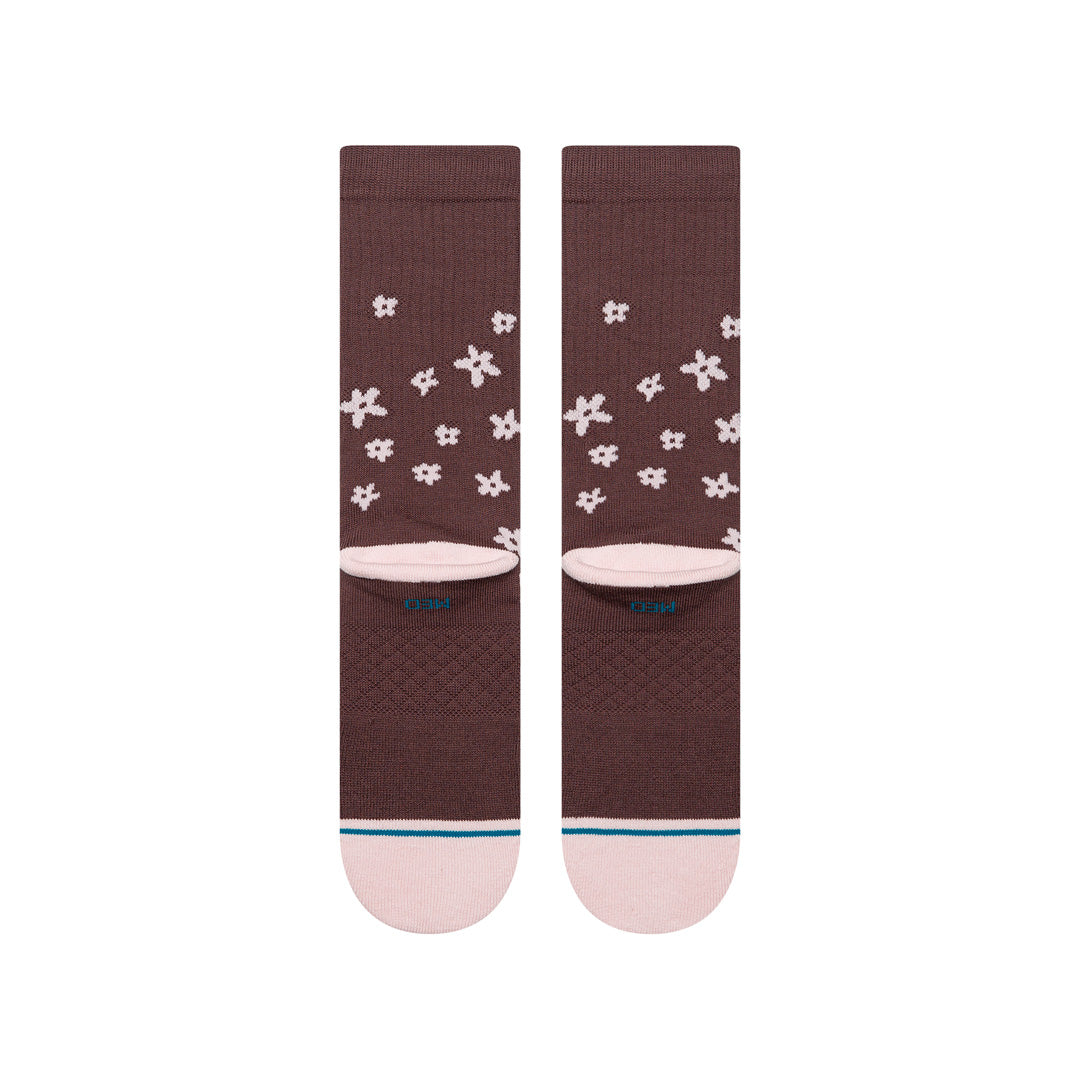 Stance Floral Dreams Crew Sock Brown