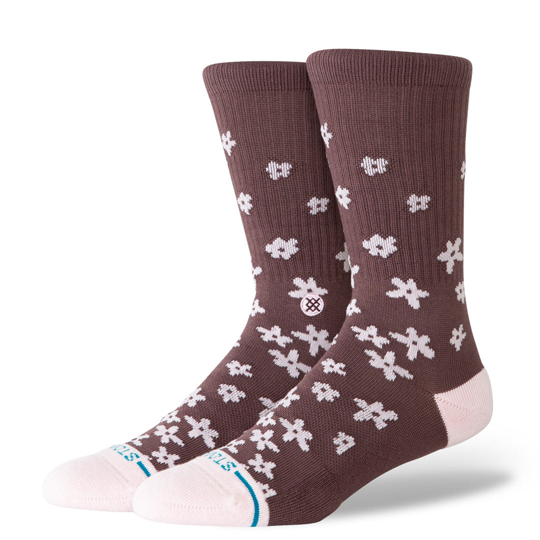 Stance Floral Dreams Crew Sock Brown