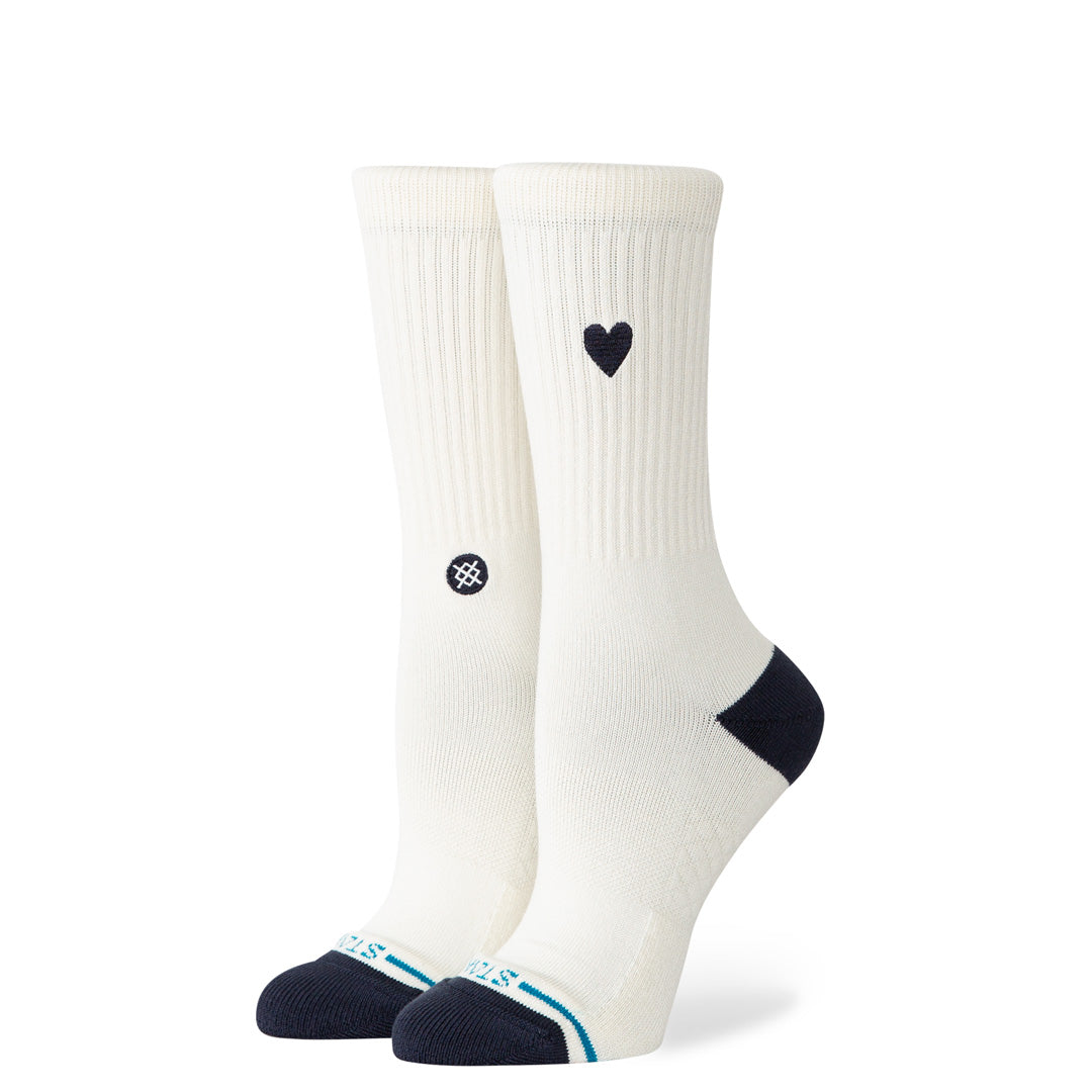 Stance Heart Crew Sock Canvas