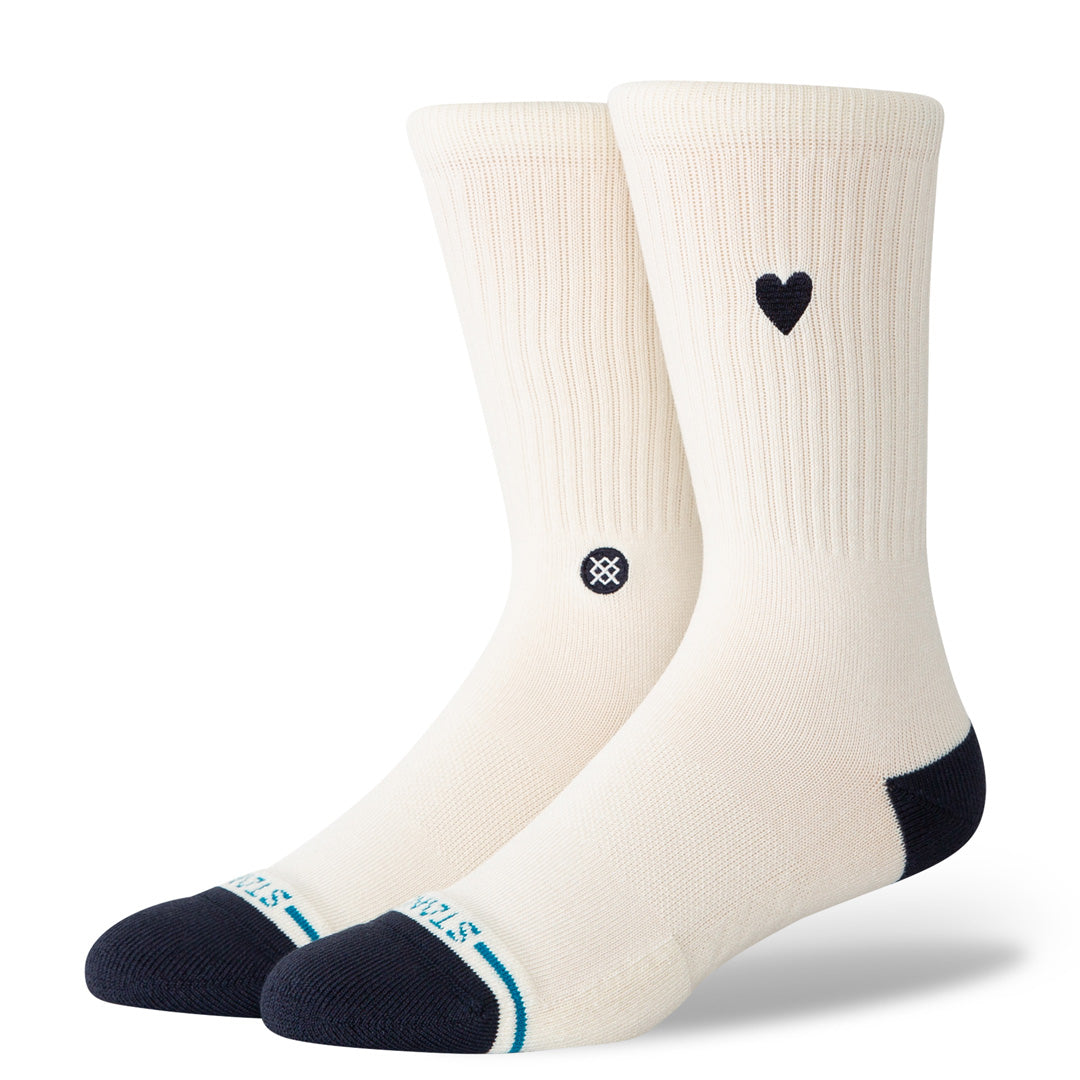 Stance Heart Crew Sock Canvas