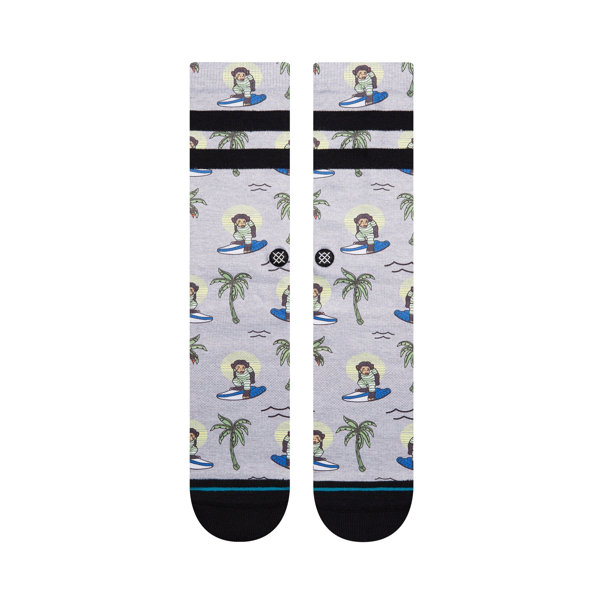 Stance Surfing Monkey Crew Sock Grey