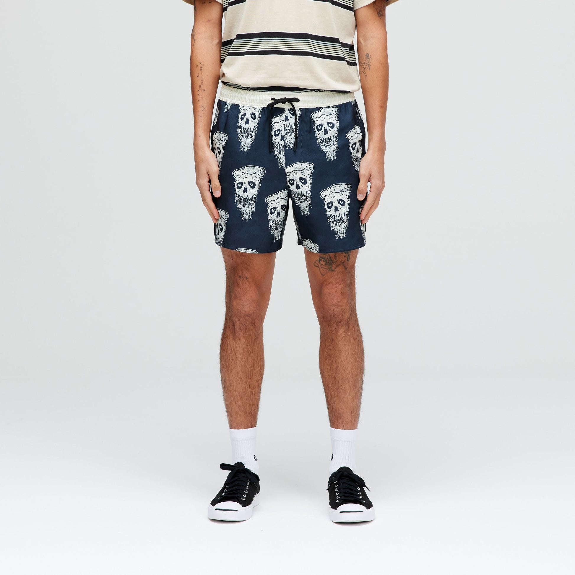 Stance Complex Athletic Short 5" Black White |model